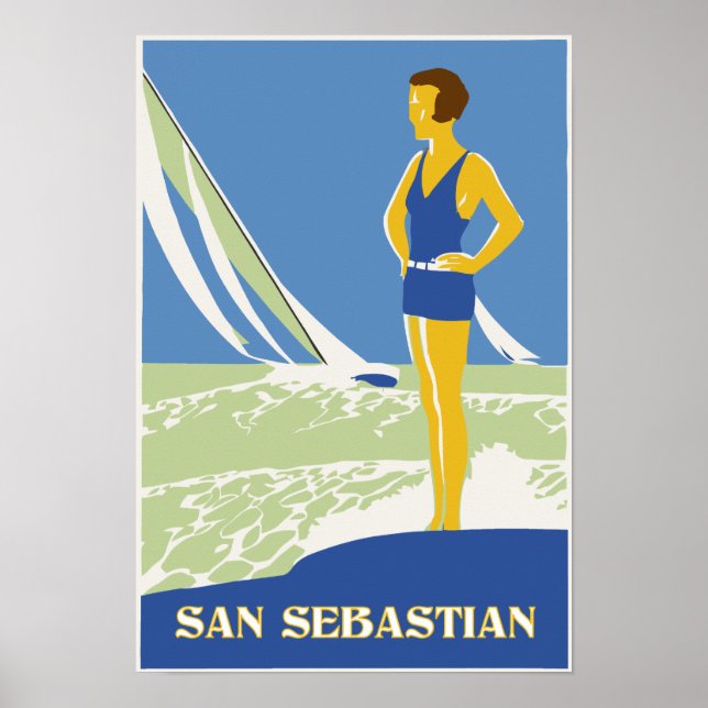 Póster San Sebastian, viagem de arte vetorial (Frente)
