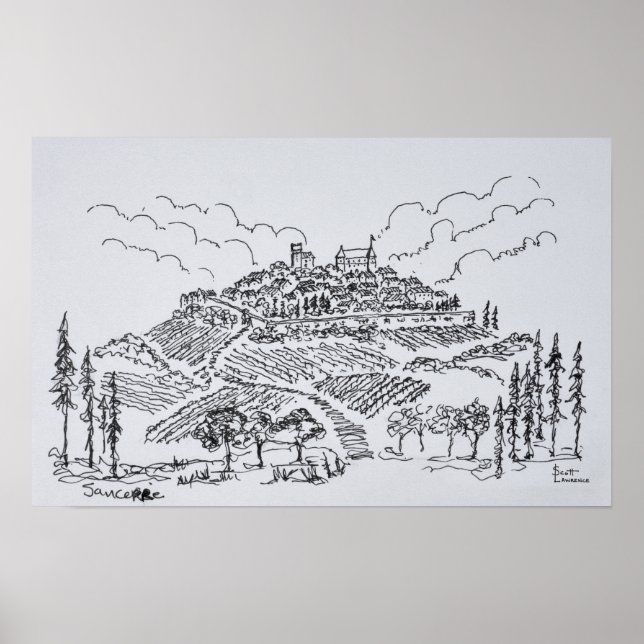 Póster Sancerre Vineyards | Loire Valley, França (Frente)