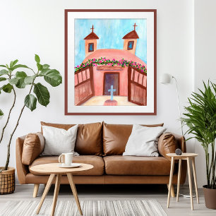 Poster Sanctuario de Chimayo Watercolor Novo México