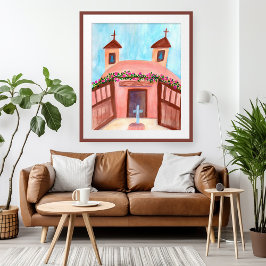 Poster Sanctuario de Chimayo Watercolor Novo México