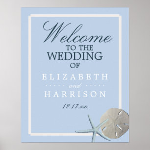 Poster Sand Dollar and Starfish Beach Wedding