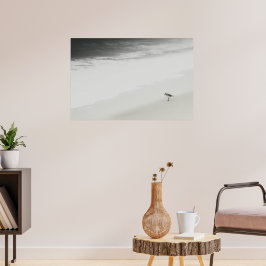 Poster Sandpiper costeiro na praia