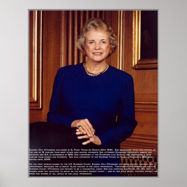 Póster Sandra Day O'Connor w/Bio (Frente)
