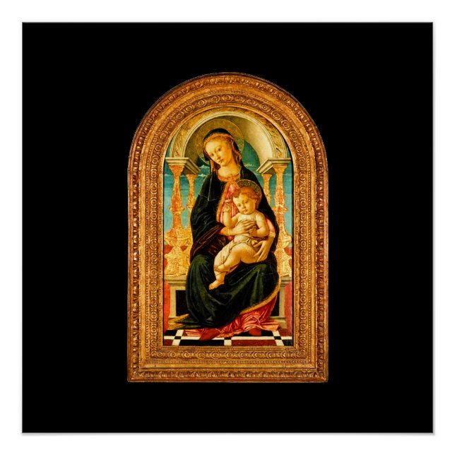 Póster Sandro Botticelli Madonna e Child c 1470 (Frente)