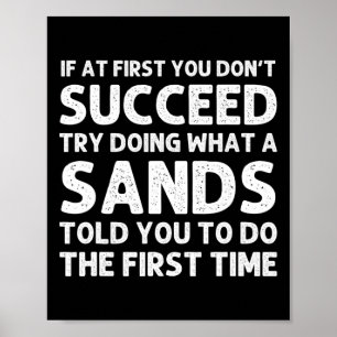 Poster Sands Funny Surname Family Tree Aniversário Reuniã