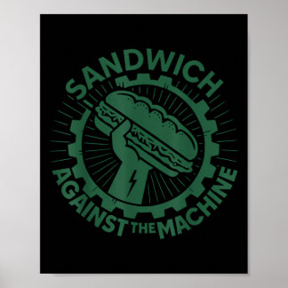 Poster Sanduíche Contra A Máquina Para Homens Mulheres