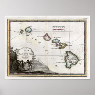 Poster Sanduíche de 1798 di de Mapa Le Isole