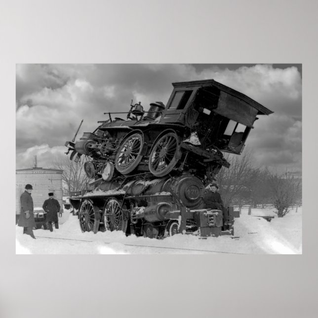 Poster Sanduíche de Locomotiva a Vapor 1885 (Frente)