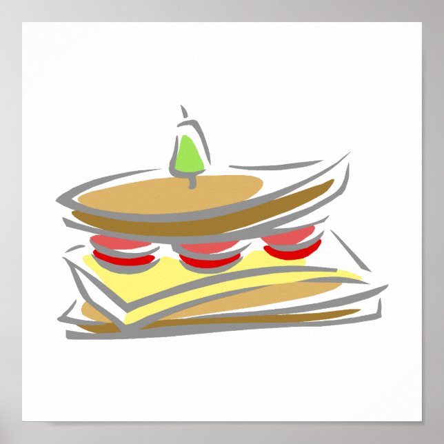 Poster Sanduíche de queijo e tomate (Frente)