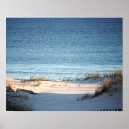 Poster Sandy Beach com Ocean Color 16x20