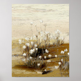 Poster Sandy Meadow Wildflowers #3 – Warm Botanical Art