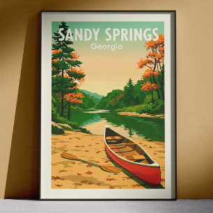 Poster Sandy Springs Geórgia Vintage
