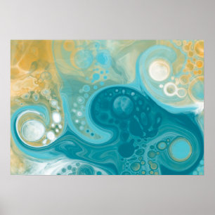 Poster Sandy Waves Fluid Art