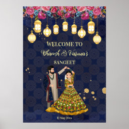 Poster Sangeet recebe sinal personalizado dançando casal 