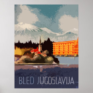 Poster Sangrado, Jugoslavia, Croatia, viagens vintage