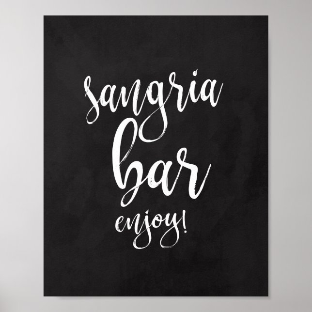 Póster Sangria - Bar Chalkboard 8x10 - Sinal de Casamento (Frente)