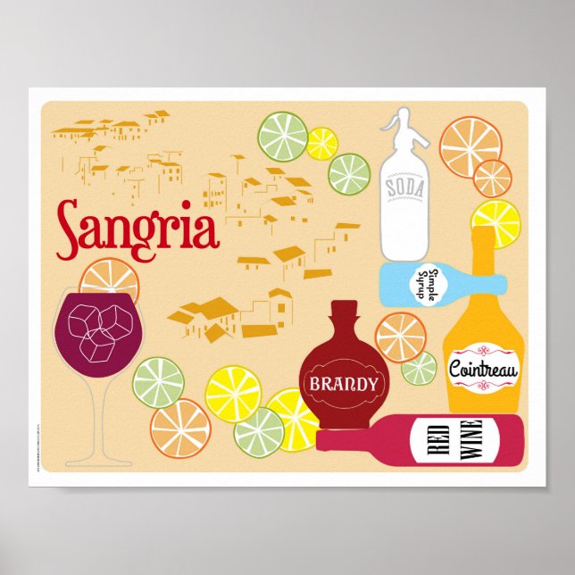 Póster Sangria Red Wine Coctail (Frente)