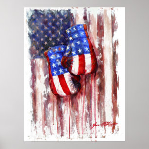 Póster Sangue, Branco e Azul (Tradição de Boxing American