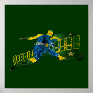 Póster Sangue do Brasil e esportes gloriosos de futebol