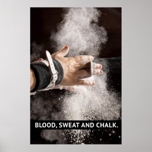 Poster Sangue, suor e giz - motivação da ginástica