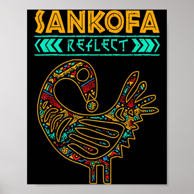 Poster Sankofa História Negra Afro Orgulho Africano Homen (Frente)