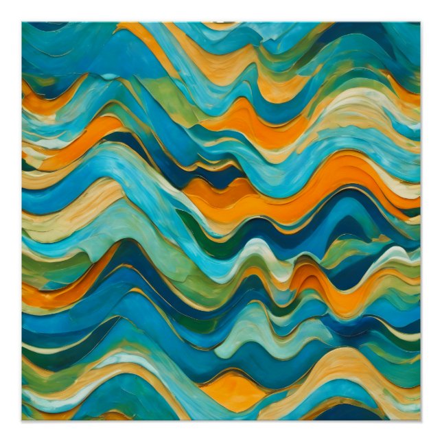 Póster "Sanlúcar" Blue Orange Waves (Frente)