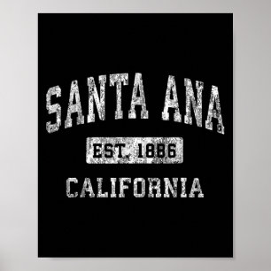 Poster Santa Ana Califórnia Ca Vintage Estabelecida