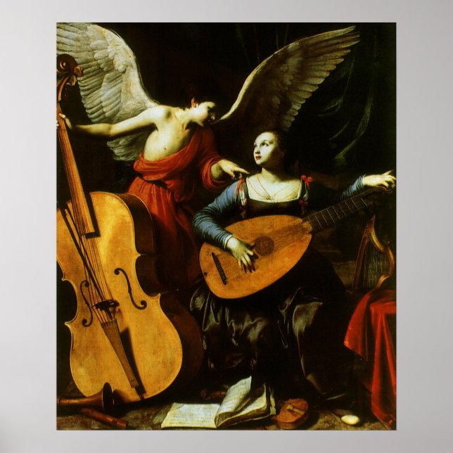 Póster Santa Cecília e o Anjo por Carlo Saraceni (Frente)