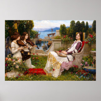 Poster Santa Cecília por John William Waterhouse