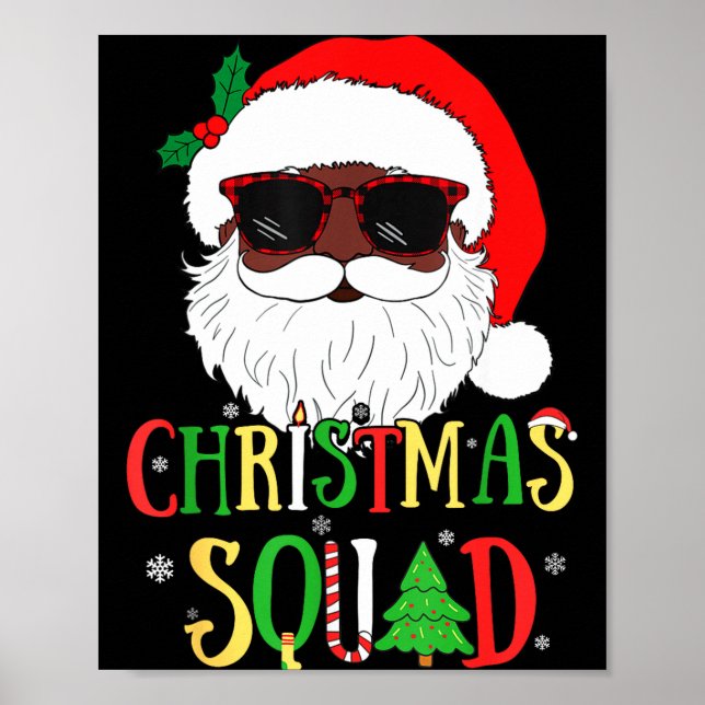 Poster Santa Christmas Squad Black Men African American P (Frente)