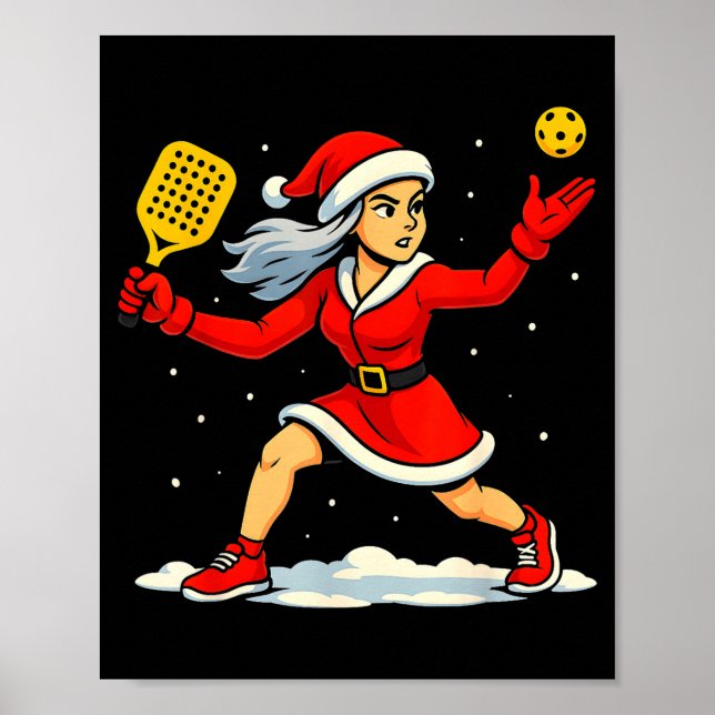 Poster Santa Ckleball Player Christmas Snow Xmas Pajamas  (Frente)