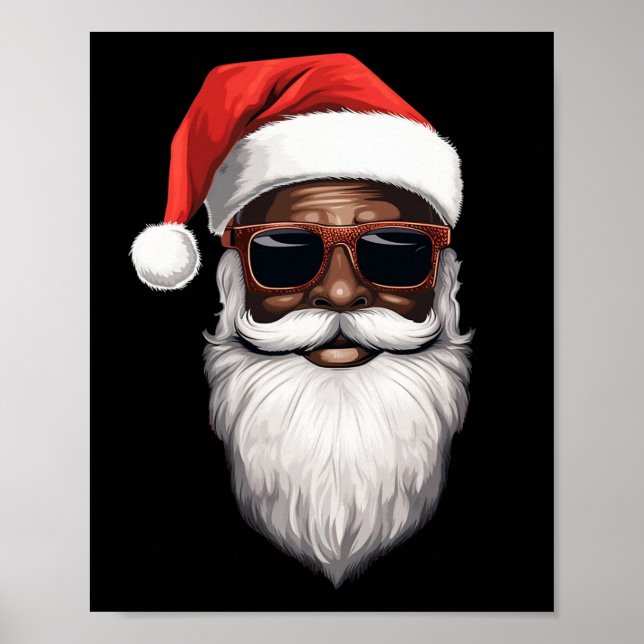 Poster Santa Claus Black Xmas Papai noel Afro-Americano (Frente)