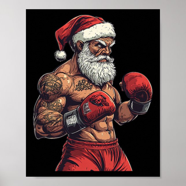Poster Santa Claus Boxing E Mma - Boxing De Natal (Frente)