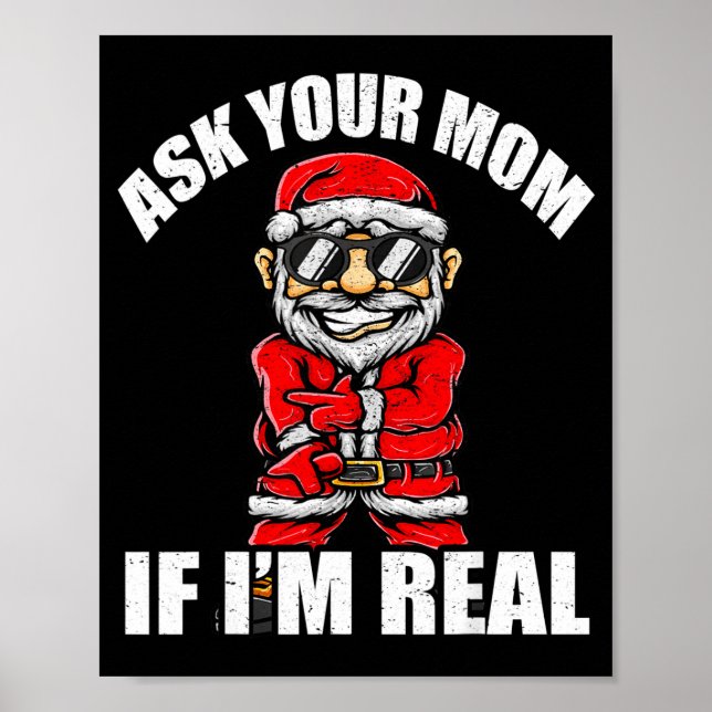 Poster Santa Claus Christmas Naughty Shirt Adult Santa Cl (Frente)