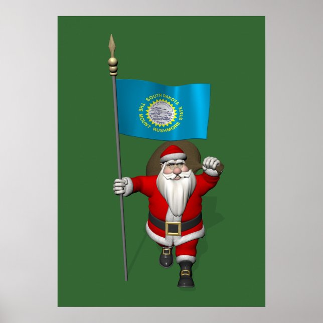 Poster Santa Claus Com Alferes Da Dakota Do Sul (Frente)