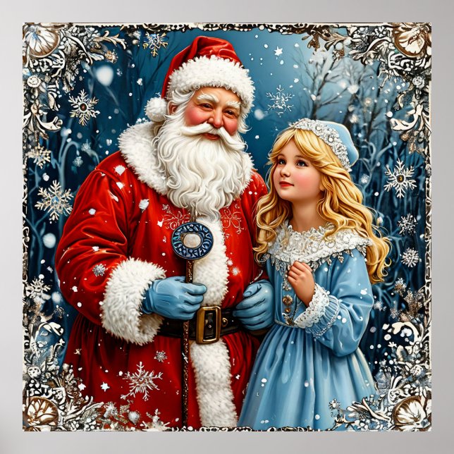 Poster Santa Claus e Neve Mainen em uma Wonderland de inv (Frente)