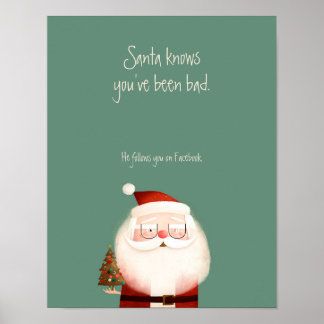 Poster Santa Claus Engraçado Citação Que Você Tem Sido Má