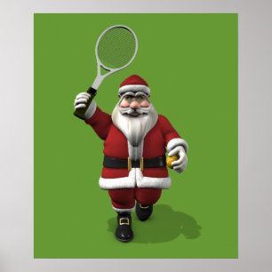 Poster Santa Claus Jogando Tênis
