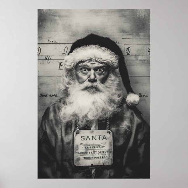 Poster Santa Claus Mugshot: Lista Maldita Enganou-se (Frente)