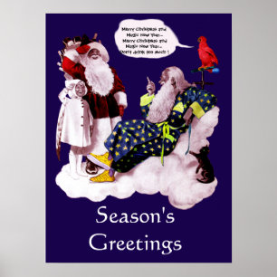 Póster SANTA CLAUS, PEQUENA Festa de Natal ANGEL & MERLIN