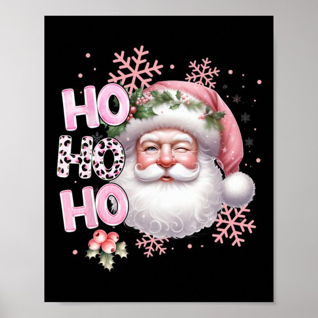 Poster Santa Claus Pink Natal Feriado Rapariga (Frente)