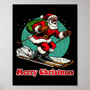 Poster Santa Claus Snowboard Felry Natal Ho