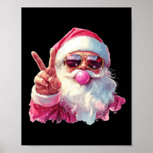 Poster Santa Claus soprando o Cristo dos pulmões cor-de-r