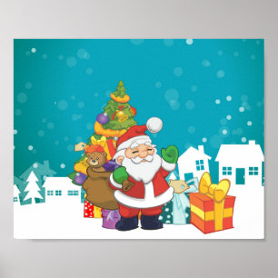 Poster Santa Claus with gifts