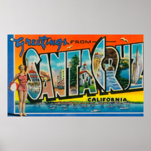 Póster Santa Cruz, Califórnia - grandes cenas 2 da letra