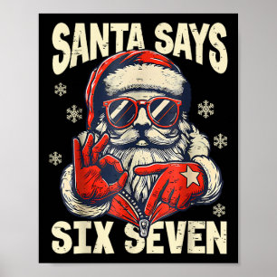 Poster Santa Diz Seis Sete 6 7 Gen Z Meme Natal Humor