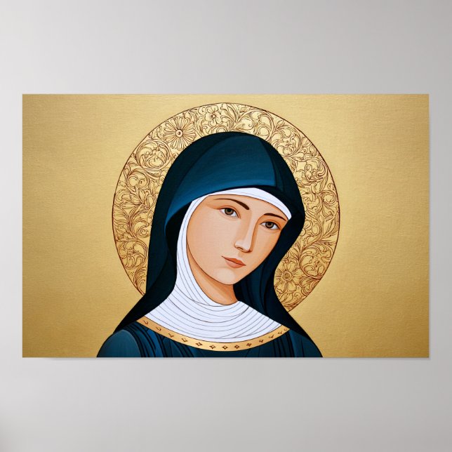 Poster Santa Escolástica: Coração de Oração (Frente)