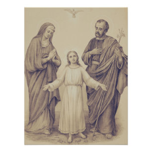 Póster Santa Família Jesus, Virgem Maria e Santo José