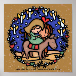 Poster Santa Família Mary Joseph Jesus Bethlehem Night