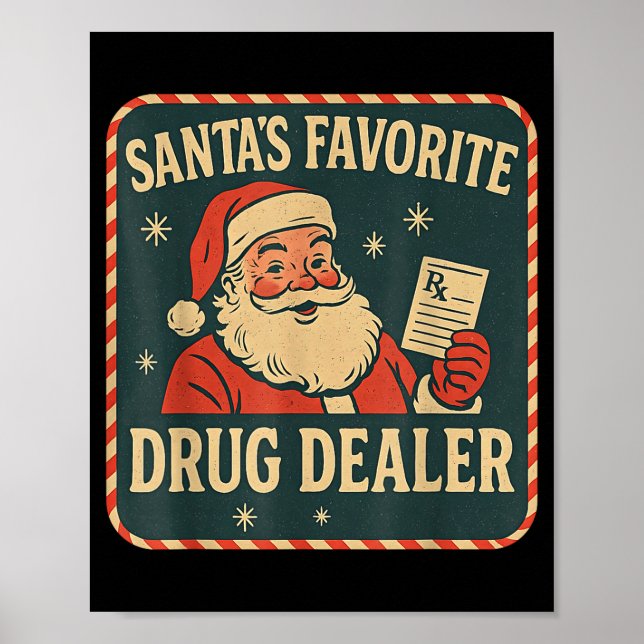 Poster Santa Favorite Drug Er Christmas Pharmacist Health (Frente)